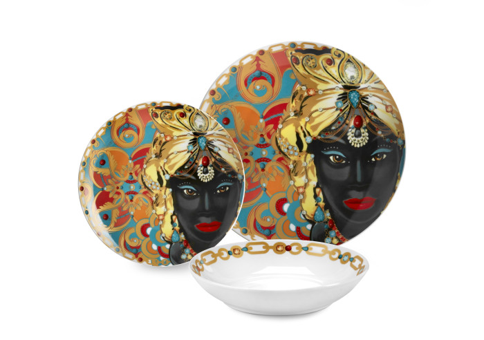 Set Farfurii cu Model African - Design Exotic pentru Servire si Decor