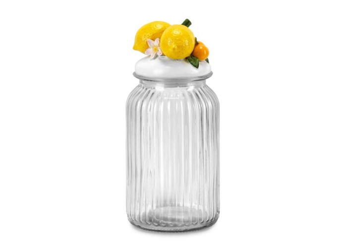 Borcan Decorativ cu Lămâi - Accesoriu Elegant pentru Bucătărie